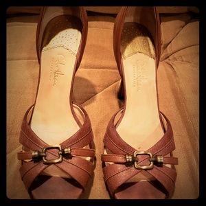 Cole Haan brown peep toe Pumps